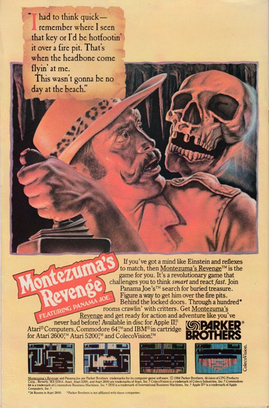 Montezuma's Revenge Magazine Advertisement (Magazine Advertisements): The New Defenders (Marvel Comics, United States) Issue #139 (January 1985) Back cover