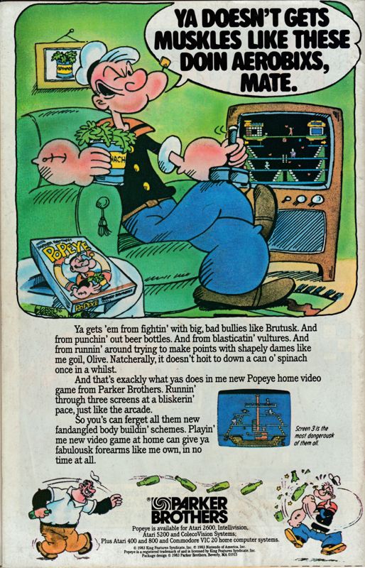 Popeye Magazine Advertisement (Magazine Advertisements): Star Wars (Marvel Comics, United States) Issue #79 (January 1984) Back cover