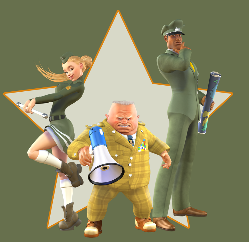 Battalion Wars Render (Nintendo E3 2005 Press CD): Betty, Herman, and Austin