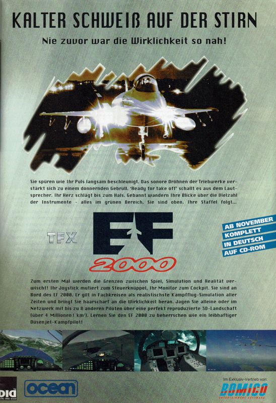 EF 2000 Magazine Advertisement (Magazine Advertisements): PC Player (Germany), Issue 11/1995