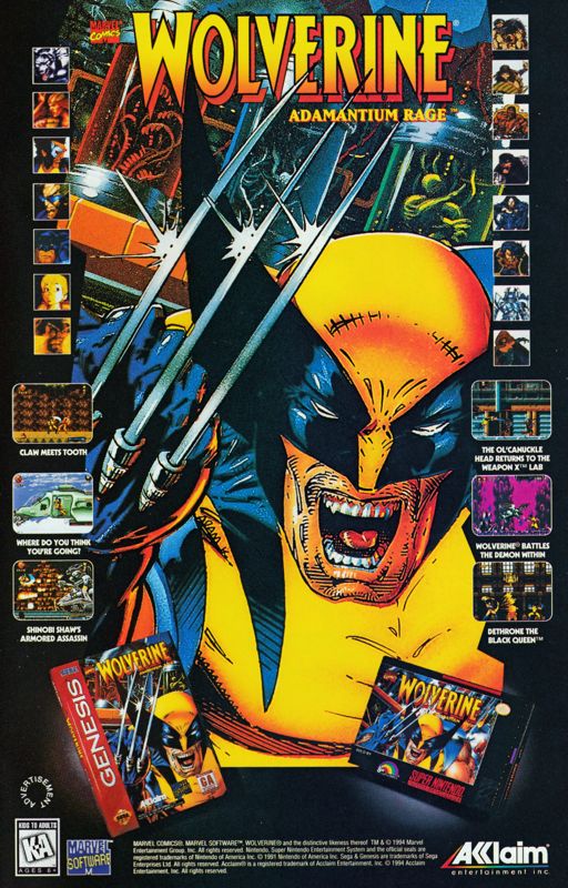 Wolverine: Adamantium Rage Magazine Advertisement (Magazine Advertisements): Blaze (Marvel Comics, United States) Issue #5 (December 1994) Inside back cover
