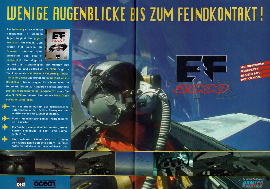 EF 2000 Magazine Advertisement (Magazine Advertisements): PC Player (Germany), Issue 12/1995