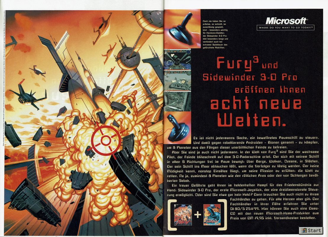 Fury³ Magazine Advertisement (Magazine Advertisements): PC Player (Germany), Issue 12/1995 Part 2