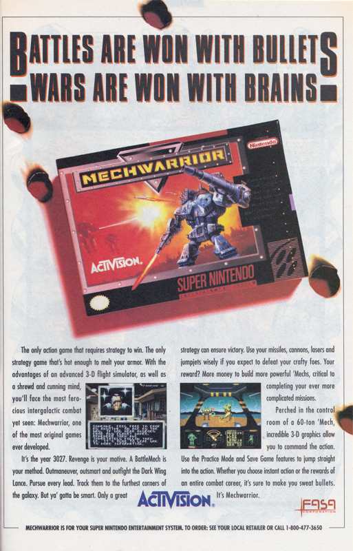 MechWarrior Magazine Advertisement (Magazine Advertisements): X-Men (Marvel Comics, United States) #30 (March 1994)