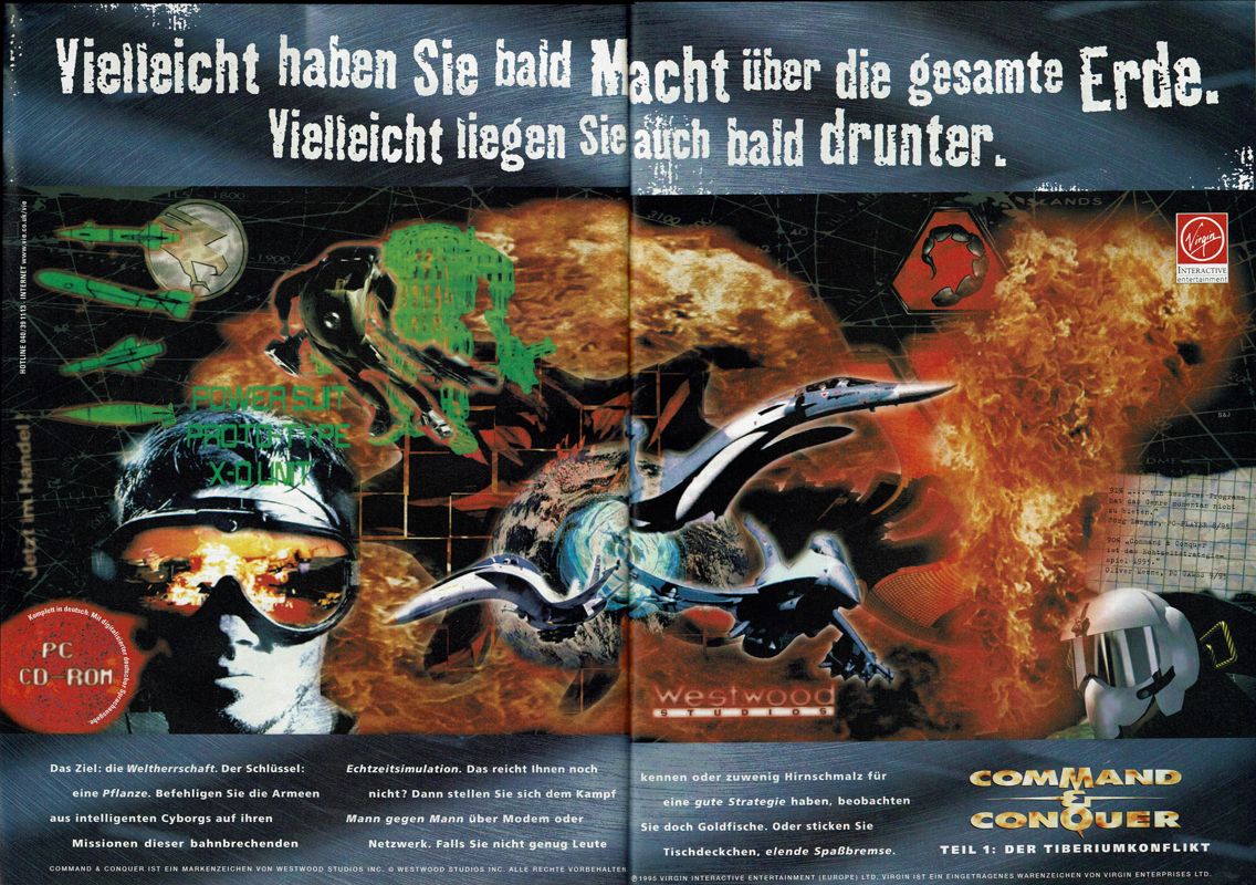 Command & Conquer Magazine Advertisement (Magazine Advertisements): PC Player (Germany), Issue 12/1995