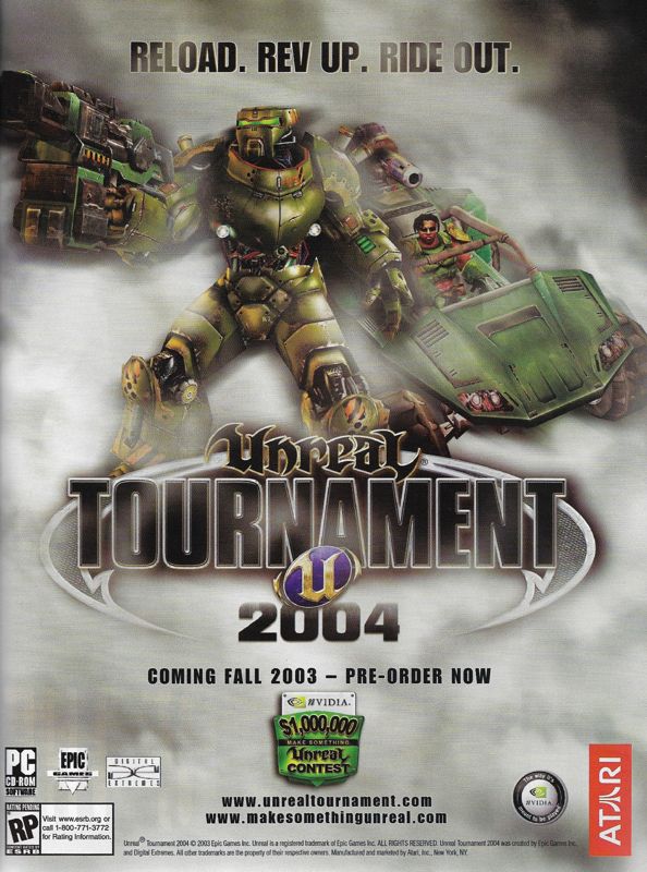 Unreal Tournament 2004 Magazine Advertisement (Magazine Advertisements): PC Gamer (United States), Issue 116 (November 2003)