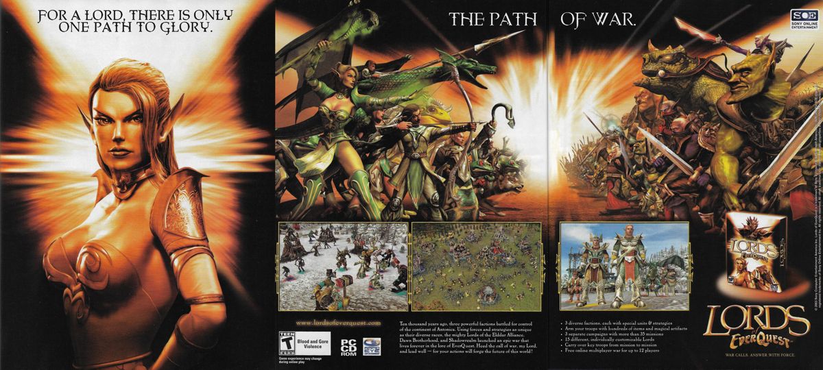 Lords of EverQuest Magazine Advertisement (Magazine Advertisements): PC Gamer (United States), Issue 116 (November 2003)