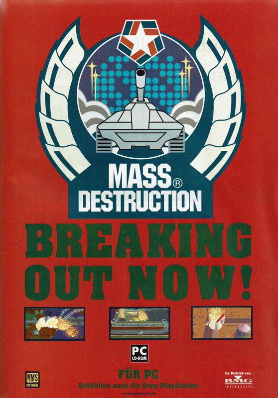 Mass Destruction Magazine Advertisement (Magazine Advertisements): PC Player (Germany), Issue 09/1997