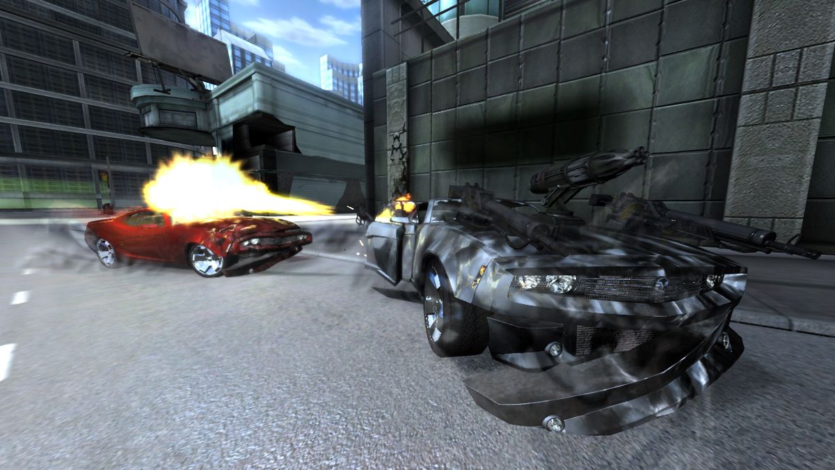 Full Auto 2: Battlelines Screenshot (Sega GC 2006 EPK): Flamethrower effect
