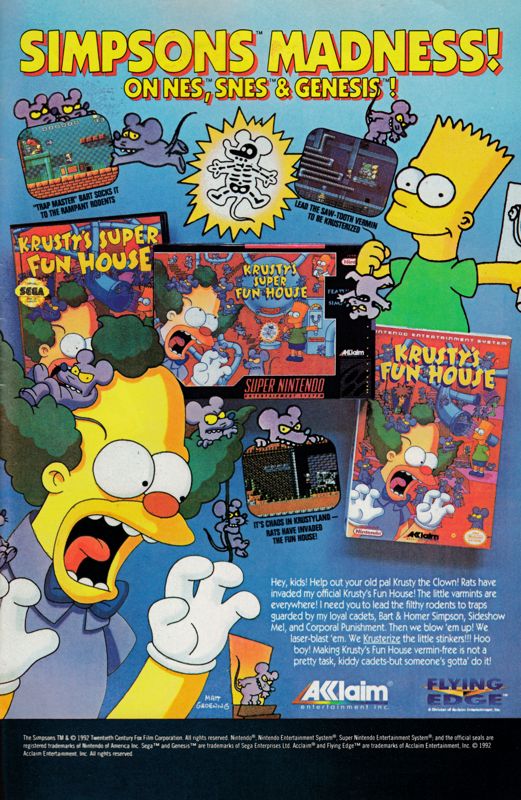 Krusty's Super Fun House Magazine Advertisement (Magazine Advertisements): Sleepwalker (Marvel Comics, United States) Issue #13 (June 1992)