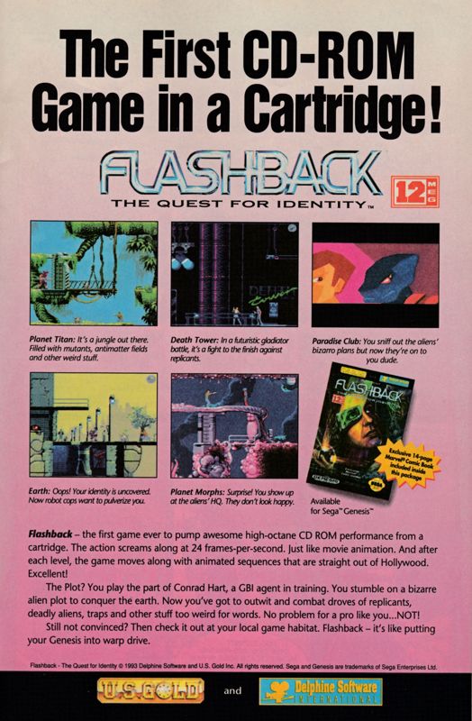 Flashback: The Quest for Identity Magazine Advertisement (Magazine Advertisements): Black Axe (Marvel Comics UK) Issue #1 (April 1993)