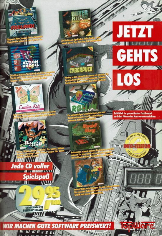Outer Ridge Magazine Advertisement (Magazine Advertisements): PC Player (Germany), Issue 01/1996