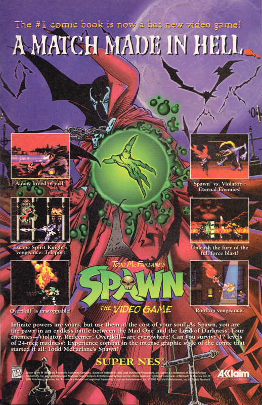 Todd McFarlane's Spawn: The Video Game Magazine Advertisement (Magazine Advertisements): Cybernary (Image Comics, United States) #2 (December 1995)