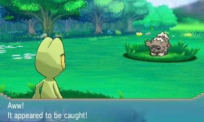 Pokémon Omega Ruby Screenshot (Pokémon 101): When you meet a Pokémon that you want to join your team, throw a Poké Ball to catch it!
