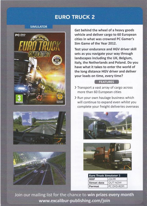 Euro Truck Simulator 2 Catalogue (Catalogue Advertisements): Foldout sheet included with the UK 2013 Extra Play release of City Bus Simulator 2010: New York