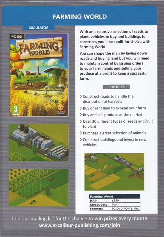 Farming World Catalogue (Catalogue Advertisements): Foldout sheet included with the UK 2013 Extra Play release of City Bus Simulator 2010: New York