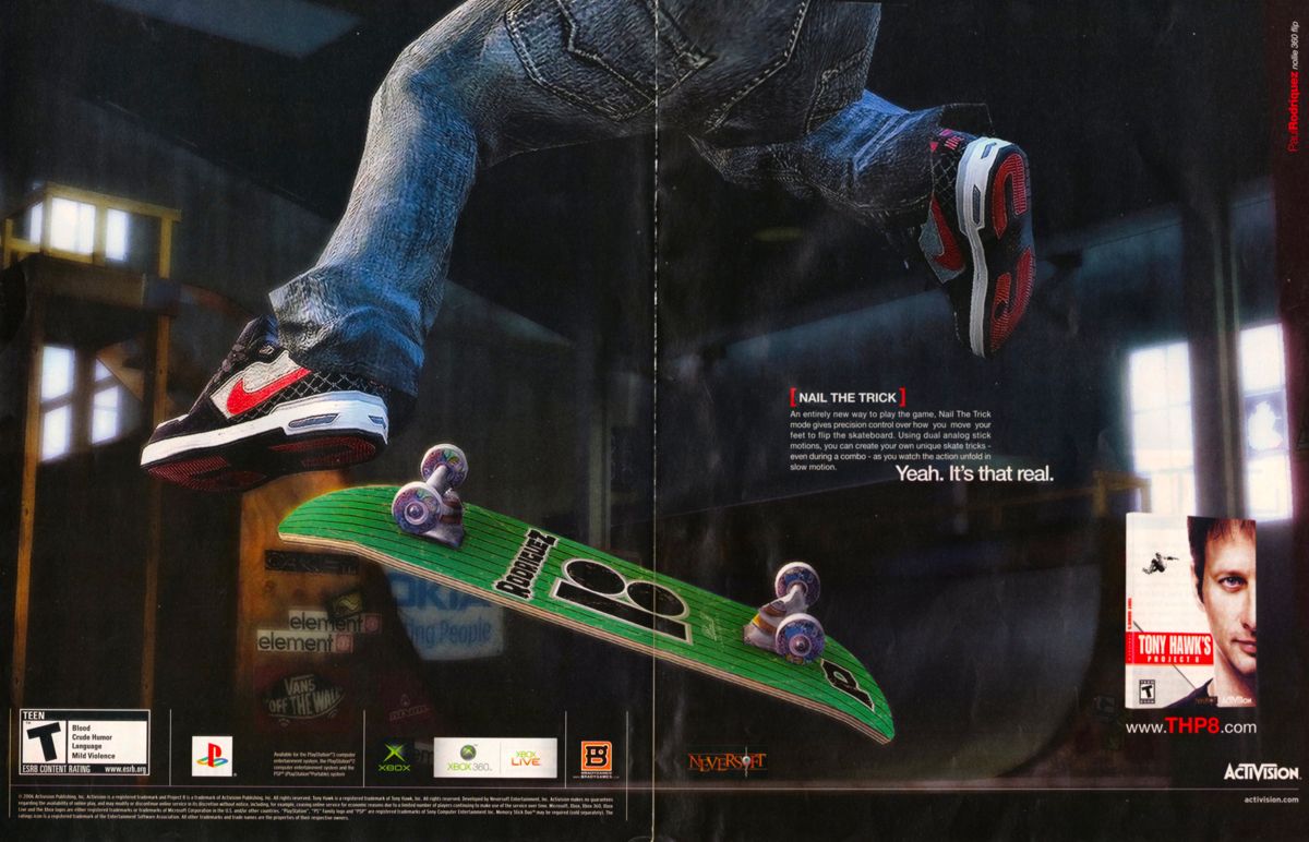 Tony Hawk's Project 8 Magazine Advertisement (Magazine Advertisements): Official U.S. PlayStation Magazine (U.S.), #110, November 2006