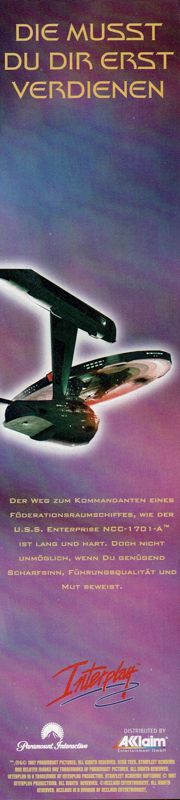 Star Trek: Starfleet Academy Magazine Advertisement (Magazine Advertisements): PC Player (Germany), Issue 06/1997 Part 1