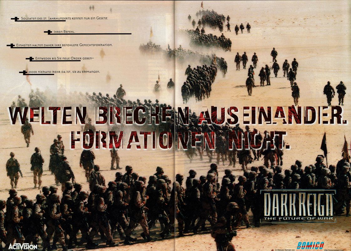 Dark Reign: The Future of War Magazine Advertisement (Magazine Advertisements): PC Player (Germany), Issue 06/1997