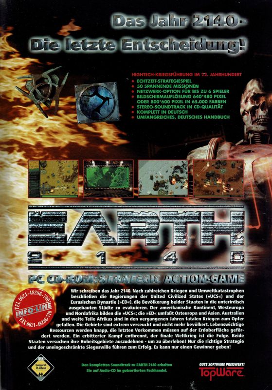 Earth 2140 Magazine Advertisement (Magazine Advertisements): PC Player (Germany), Issue 06/1997