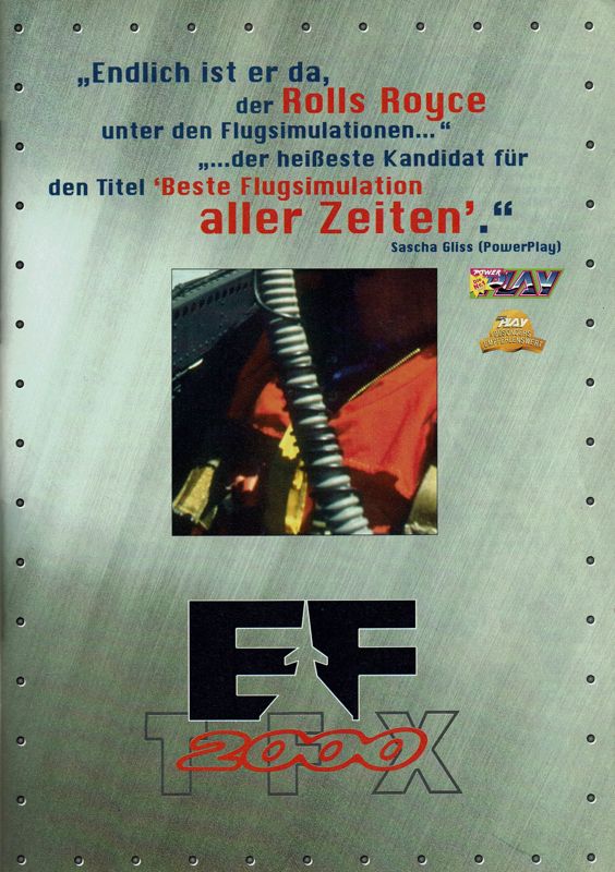 EF 2000 Magazine Advertisement (Magazine Advertisements): PC Player (Germany), Issue 02/1996 Part 1