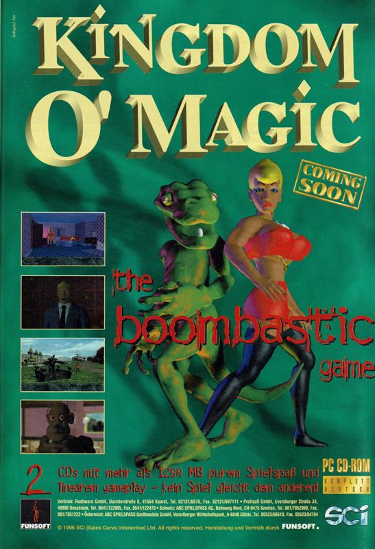Kingdom O' Magic Magazine Advertisement (Magazine Advertisements): PC Player (Germany), Issue 03/1996