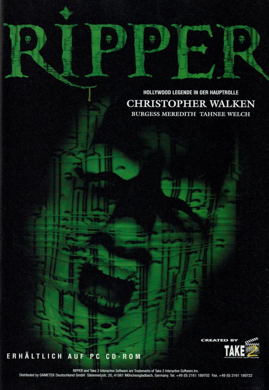 Ripper Magazine Advertisement (Magazine Advertisements): PC Player (Germany), Issue 03/1996