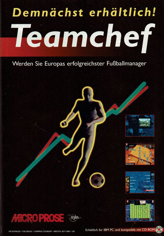 Teamchef Magazine Advertisement (Magazine Advertisements): PC Player (Germany), Issue 03/1996