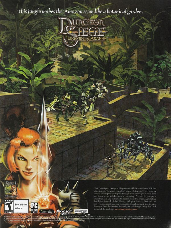 Dungeon Siege: Legends of Aranna Magazine Advertisement (Magazine Advertisements): PC Gamer (United States), Issue 117 (December 2003)