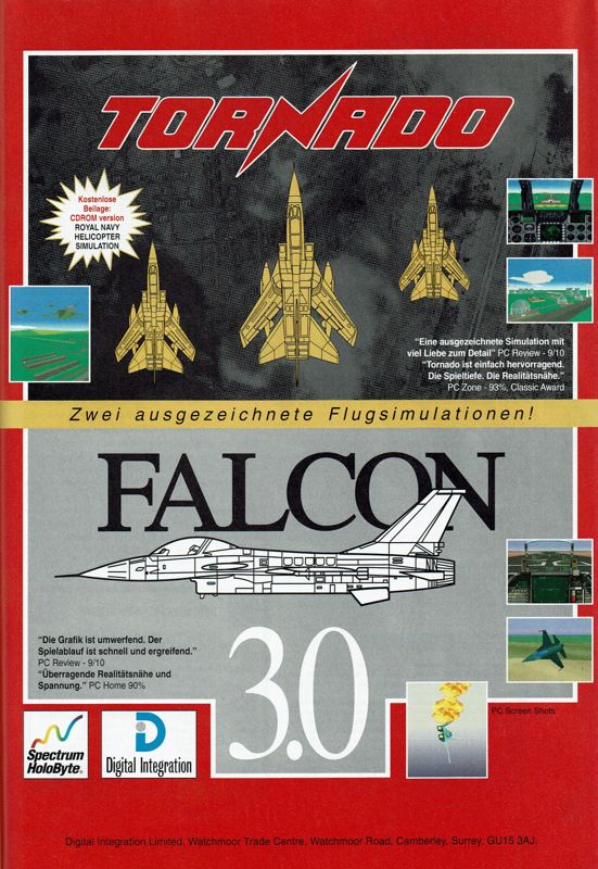 Falcon 3.0 Magazine Advertisement (Magazine Advertisements): PC Player (Germany) - Issue 10/1994