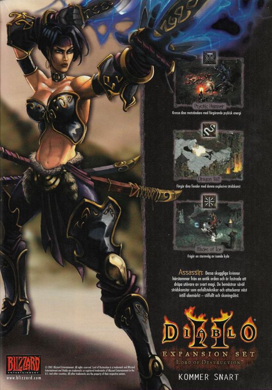 Diablo II: Lord of Destruction Magazine Advertisement (Magazine Advertisements): PC Gamer (Sweden), Issue 54 (June 2001)