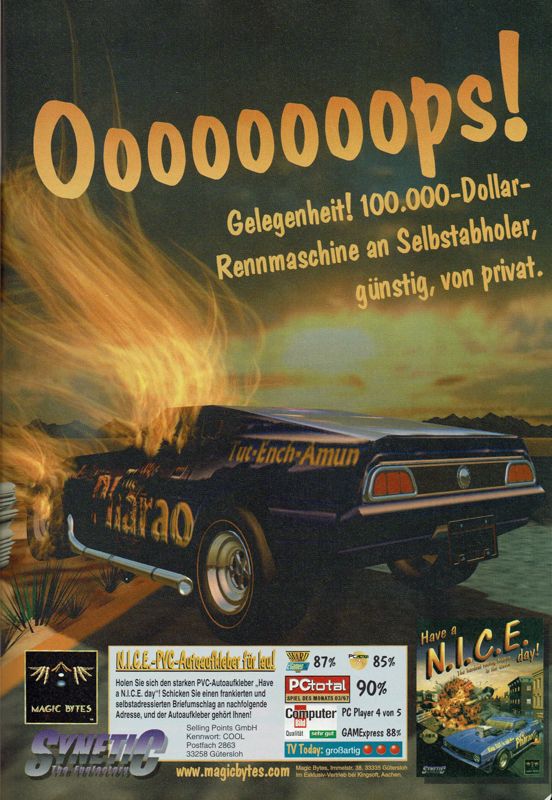 Have a N.I.C.E. day! Magazine Advertisement (Magazine Advertisements): PC Player (Germany), Issue 04/1997