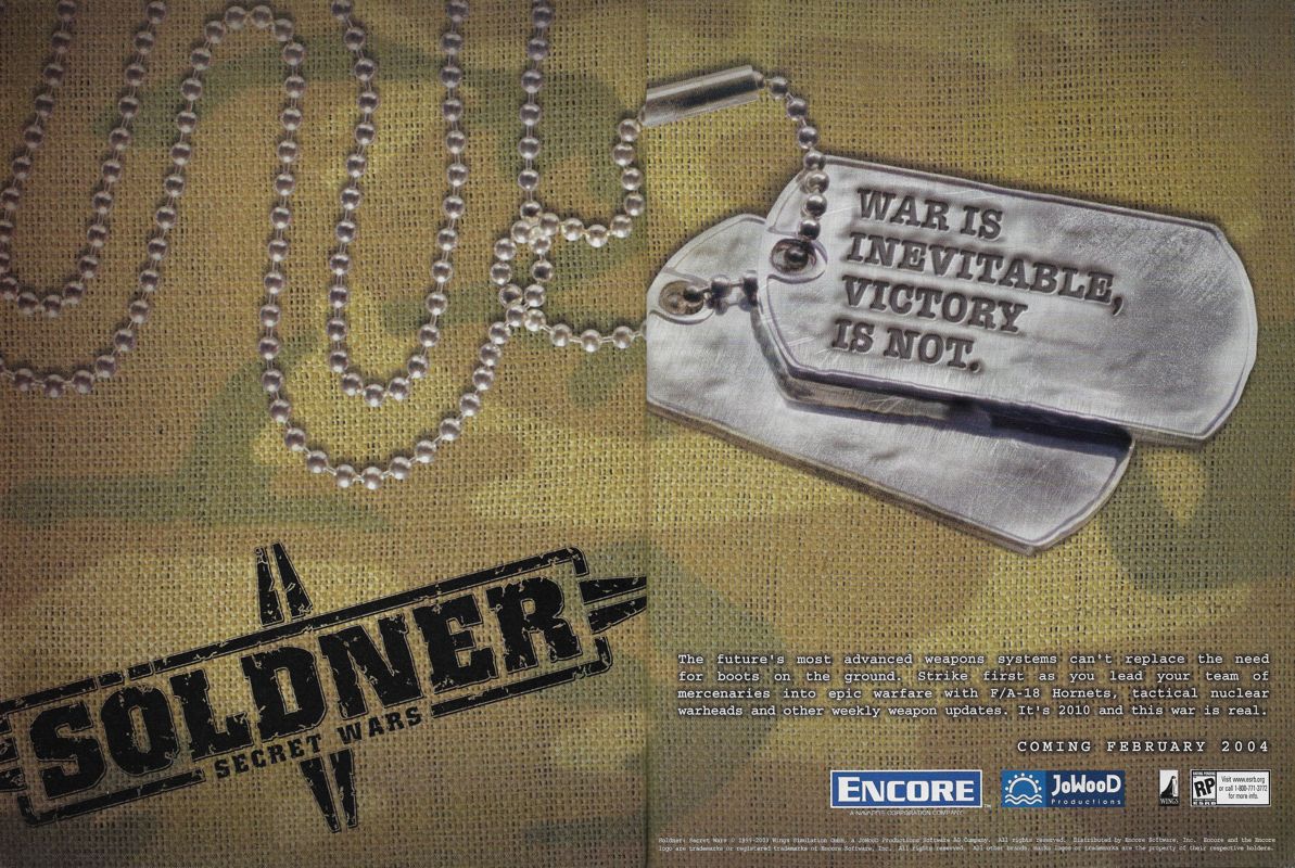 Söldner: Secret Wars Magazine Advertisement (Magazine Advertisements): PC Gamer (United States), Issue 117 (December 2003)