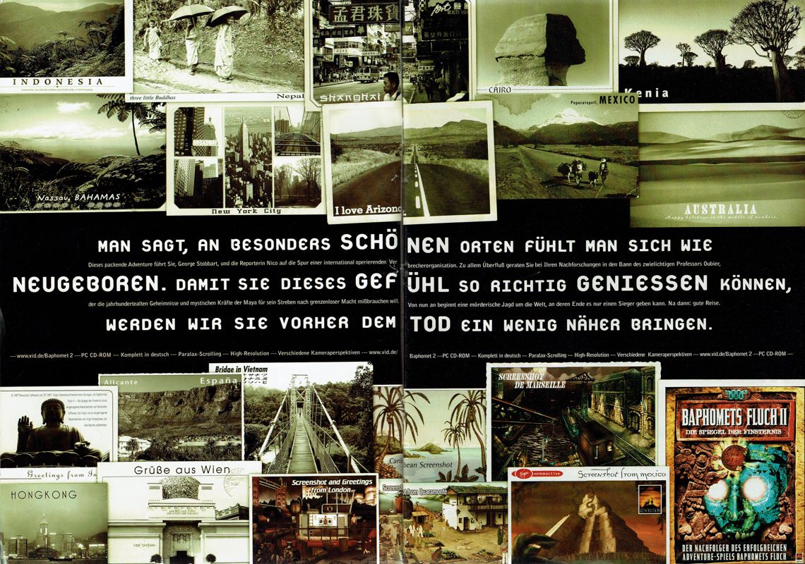Broken Sword: The Smoking Mirror Magazine Advertisement (Magazine Advertisements): PC Player (Germany), Issue 11/1997