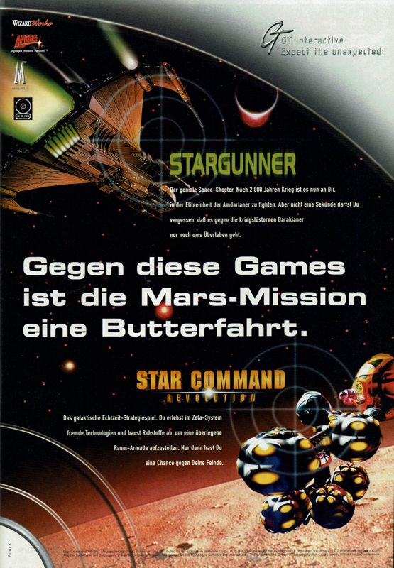 Stargunner Magazine Advertisement (Magazine Advertisements): PC Player (Germany), Issue 11/1997