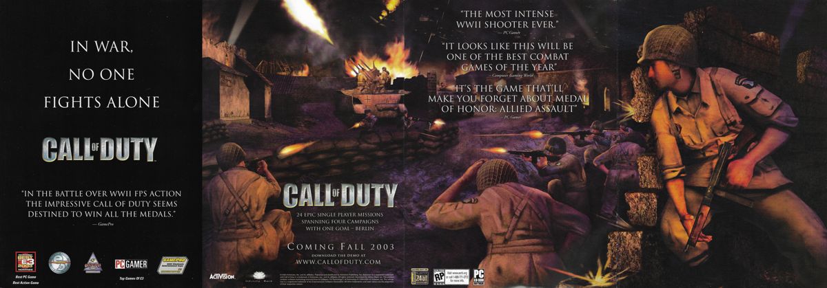 Call of Duty Magazine Advertisement (Magazine Advertisements): PC Gamer (United States), Issue 117 (December 2003)