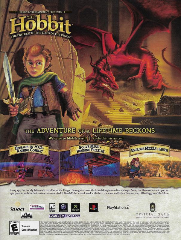 The Hobbit Magazine Advertisement (Magazine Advertisements): PC Gamer (United States), Issue 117 (December 2003)