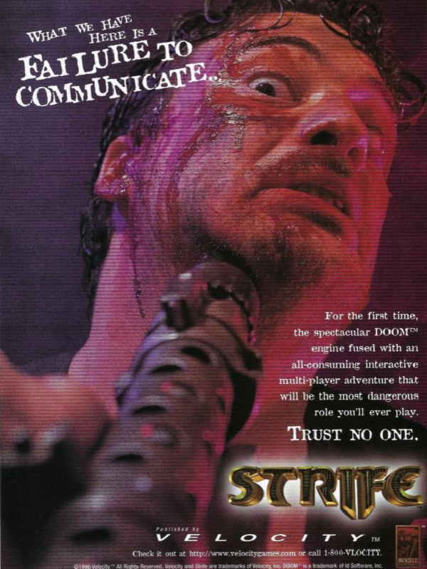 Strife Magazine Advertisement (Magazine Advertisements): PC Gamer (United States), Vol.3 No.6 (June 1996) p.136