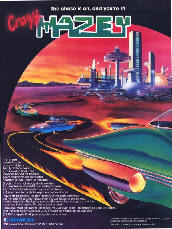 Crazy Mazey Magazine Advertisement (Magazine Advertisements): Computer Gaming World (United States), Issue 2.5 (September 1982), Page 23