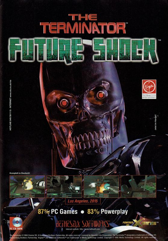 The Terminator: Future Shock Magazine Advertisement (Magazine Advertisements): PC Player (Germany), Issue 04/1996