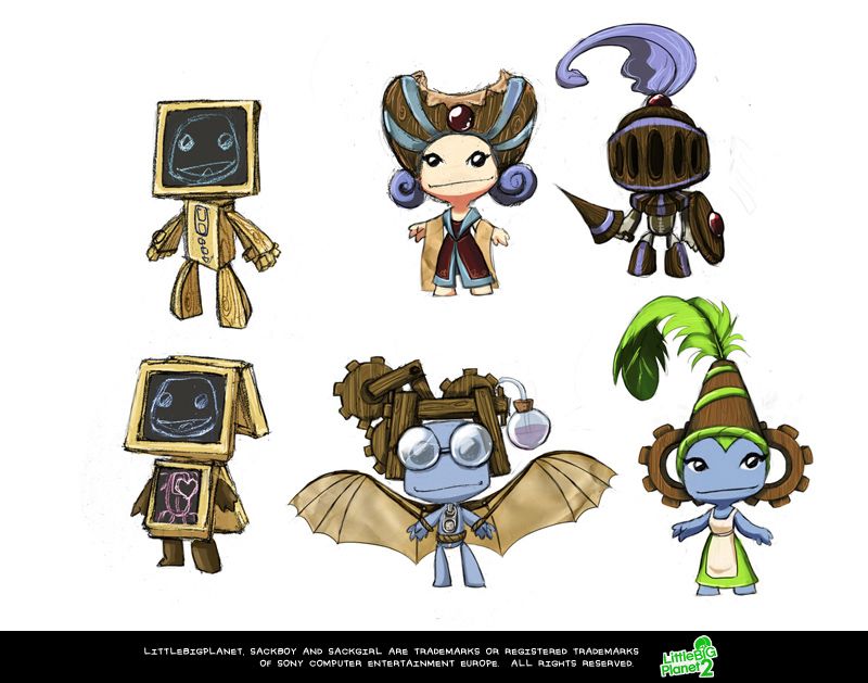 LittleBigPlanet 2 Concept Art (LittleBigPlanet 2 Fansite Kit): Da Vinci costumes