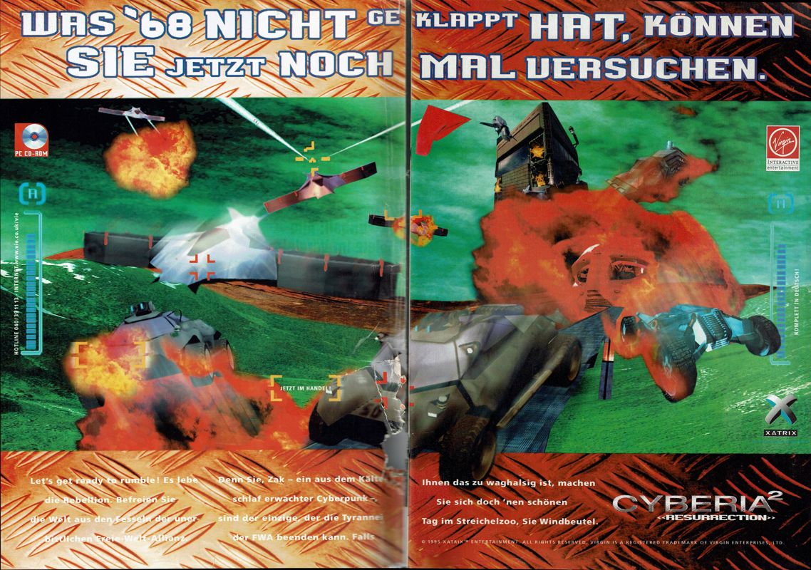Cyberia 2: Resurrection Magazine Advertisement (Magazine Advertisements): PC Player (Germany), Issue 06/1996