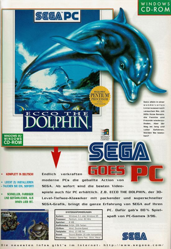 Legepladsudstyr risiko fossil Ecco the Dolphin official promotional image - MobyGames