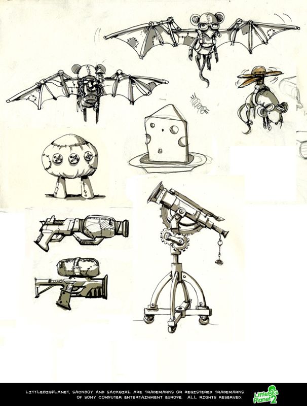 LittleBigPlanet 2 Concept Art (LittleBigPlanet 2 Fansite Kit): Da Vinci motifs 4