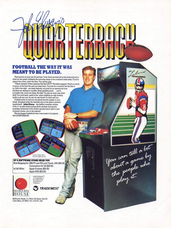 Quarterback Magazine Advertisement (Magazine Advertisements): Computer Gaming World (United States) Issue 52 (October 1988)