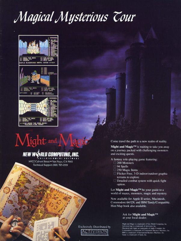Might and Magic: Book One - Secret of the Inner Sanctum Magazine Advertisement (Magazine Advertisements): Computer Gaming World (United States) Issue 52 (October 1988)