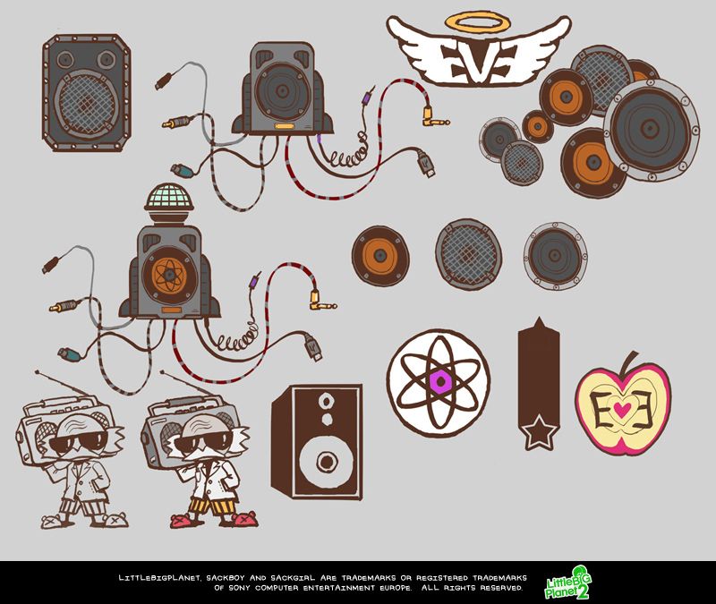 LittleBigPlanet 2 Concept Art (LittleBigPlanet 2 Fansite Kit): Factory motifs 3