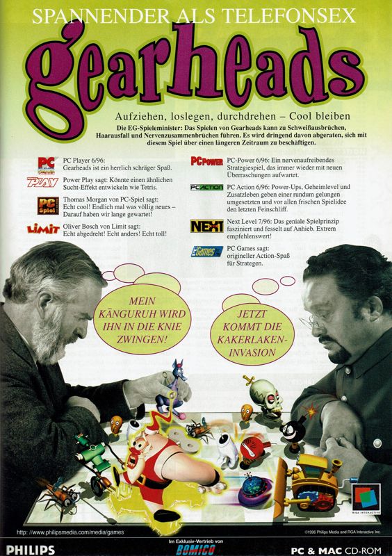Gearheads Magazine Advertisement (Magazine Advertisements): PC Player (Germany), Issue 07/1996