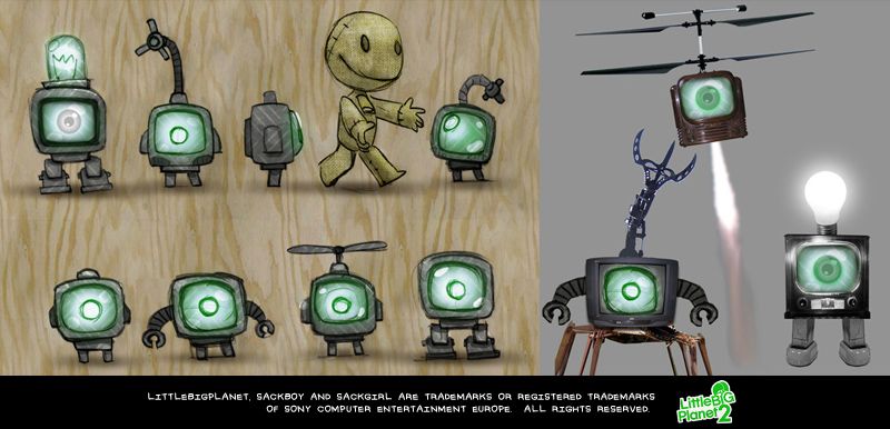 LittleBigPlanet 2 Concept Art (LittleBigPlanet 2 Fansite Kit): Factory robots 6