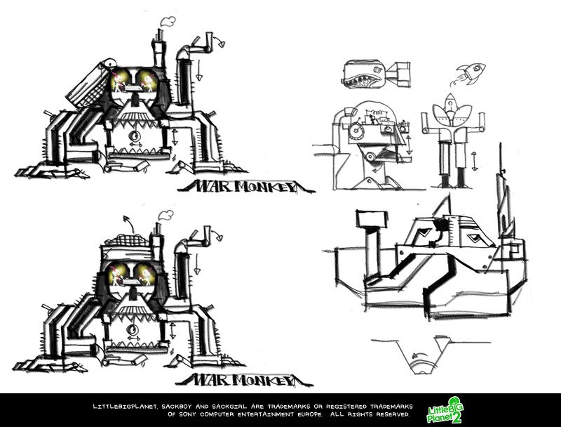 LittleBigPlanet 2 Concept Art (LittleBigPlanet 2 Fansite Kit): Factory war machine 2